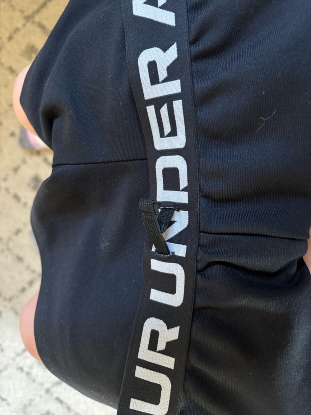 Under Armour Black Performance Shorts with White Logo Waistband - Picture 2 of 4